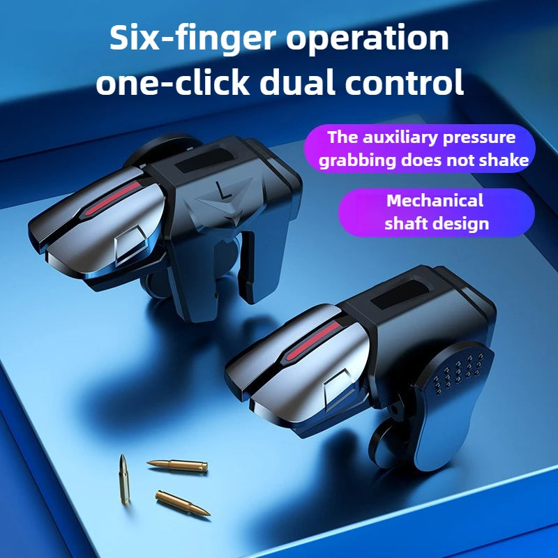 G21 Six Fingers Mobile Phone Game Trigger for PUBG Aim Shooting L1 R1 ABS Key Button for IOS Android Universal Gamepad Joystick