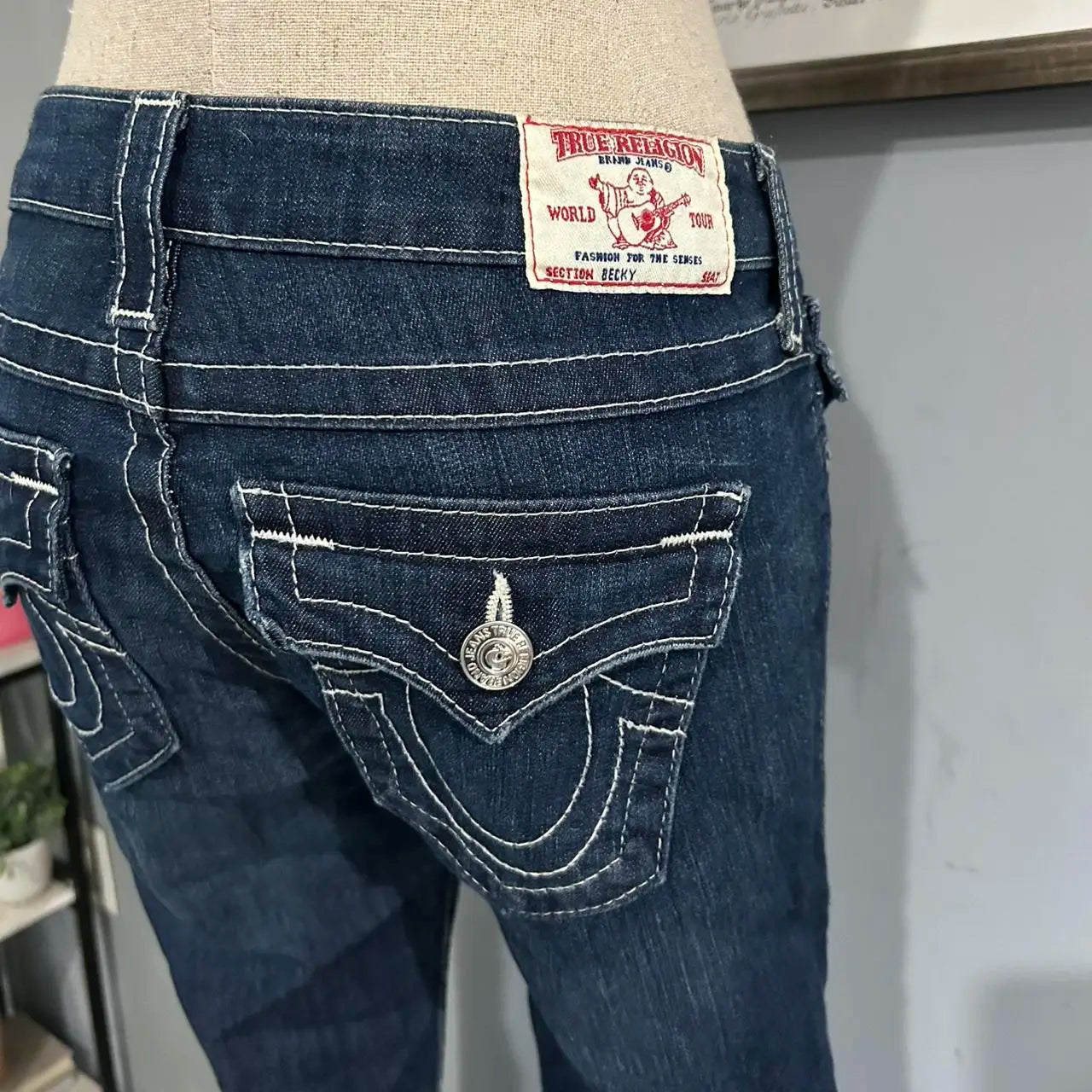 Vintage Buddha Embroidered Jeans Casual 2000s High Street Straight Wide Leg Jeans Harajuku Ootd Y2k Denim Pants Women Clothing