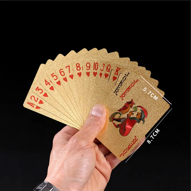 24K Gold Waterproof Playing Cards Plastic Poker Game PET Table Games Halloween Christmas Family Game Nights Board Game Gift