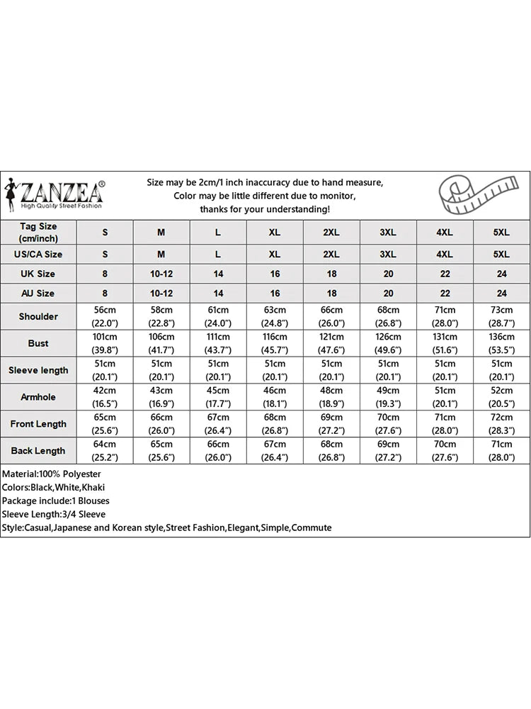 ZANZEA 2025 Summer Women Blouse Shirt Chic Sexy Stand Deep V Neck Puff Sleeve Tunic Tops Fashion Lapel Office OL White Blusas