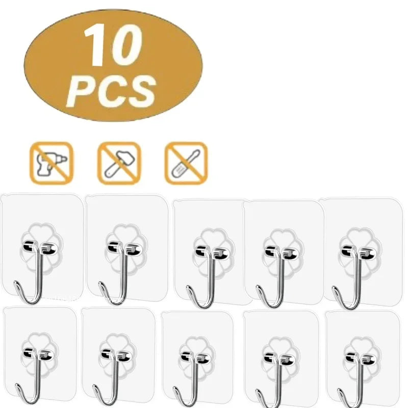 1-20pcs Hooks Transparent Strong Self Adhesive Door Wall Hangers Hooks Suction Heavy Load Rack Cup Sucker For Kitchen Bathroom