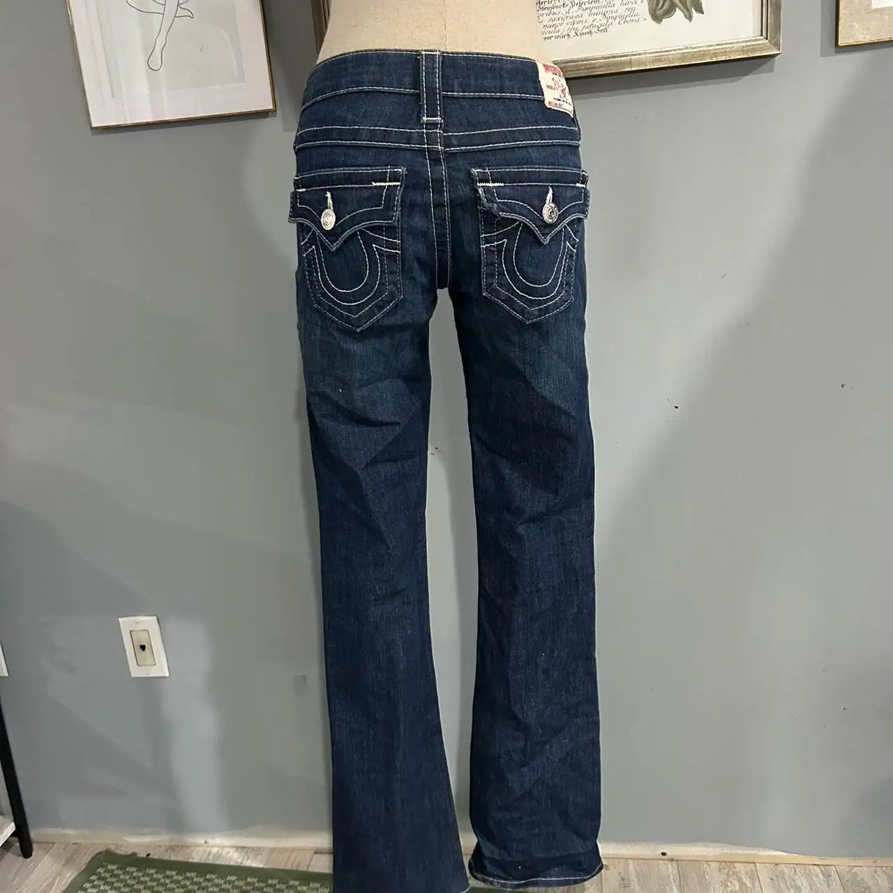 Vintage Buddha Embroidered Jeans Casual 2000s High Street Straight Wide Leg Jeans Harajuku Ootd Y2k Denim Pants Women Clothing