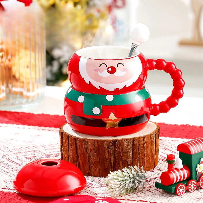 Santa Claus Snowman Cup Christmas Gift Children's Breakfast Mug Couple Girlfriend Friend Office Coffee Cups Drinkware
